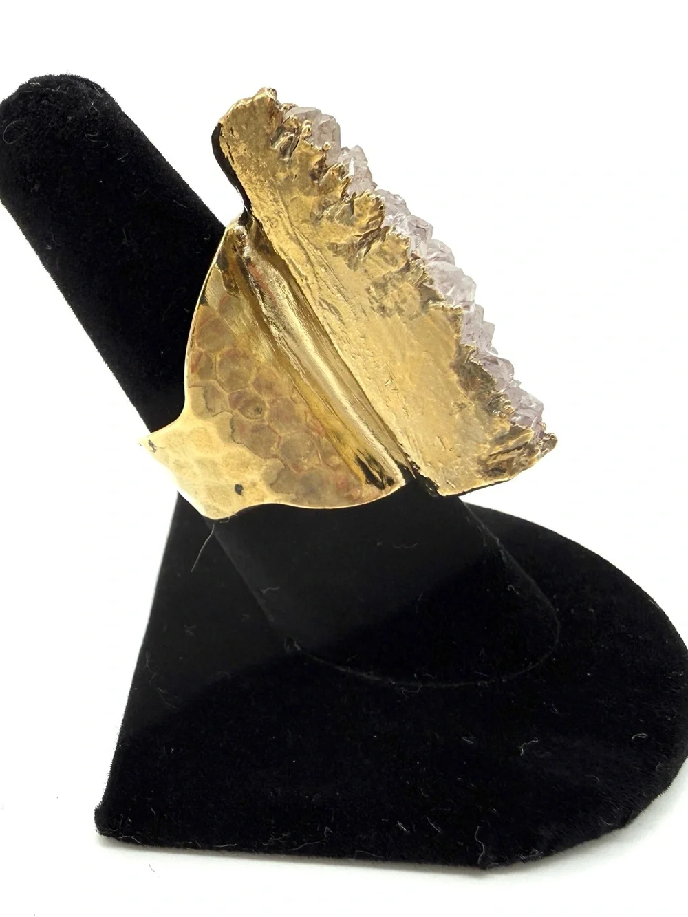 NWOT Gold-Tone Pink Druzy Statement Ring